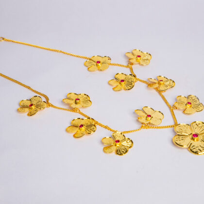 Gold Plated Jaswand Gold & Pink Kanti