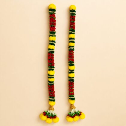 Decorative Trisha Ladi 5ft toran Red and Yellow