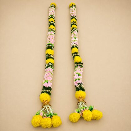 Decorative Trisha Ladi 5ft toran Pink and Yellow