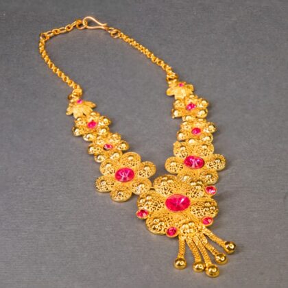 Gold Plated Flower Ganesh Kanthi