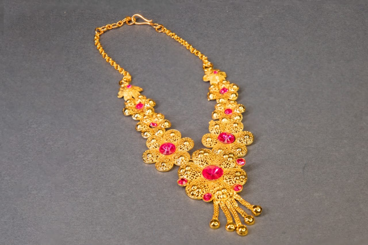 Gold Plated Flower Ganesh Kanthi