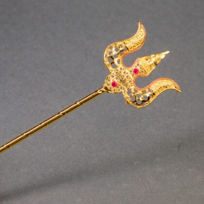 Gold Plated Ganesh Trishul 6 inch