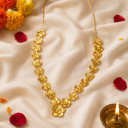 Gold Plated Premium Jaswand Kanthi Har 17Inch