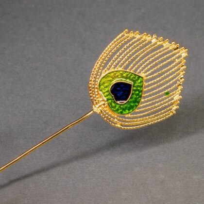 Gold Plated Mayur Pankh 6 inch