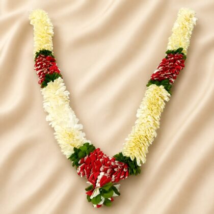 Decorative artifical ganesh white har for 1 to 2ft idol