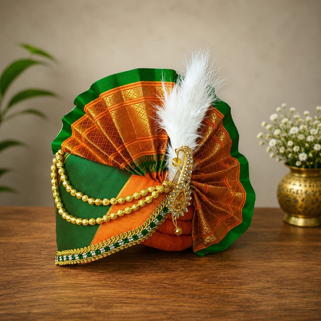 Adjustable Ganpati pheta for 1ft to 1.5ft ganesha idol - Image 2