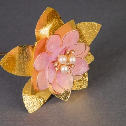 Gold Plated Kamal Phool - Pink