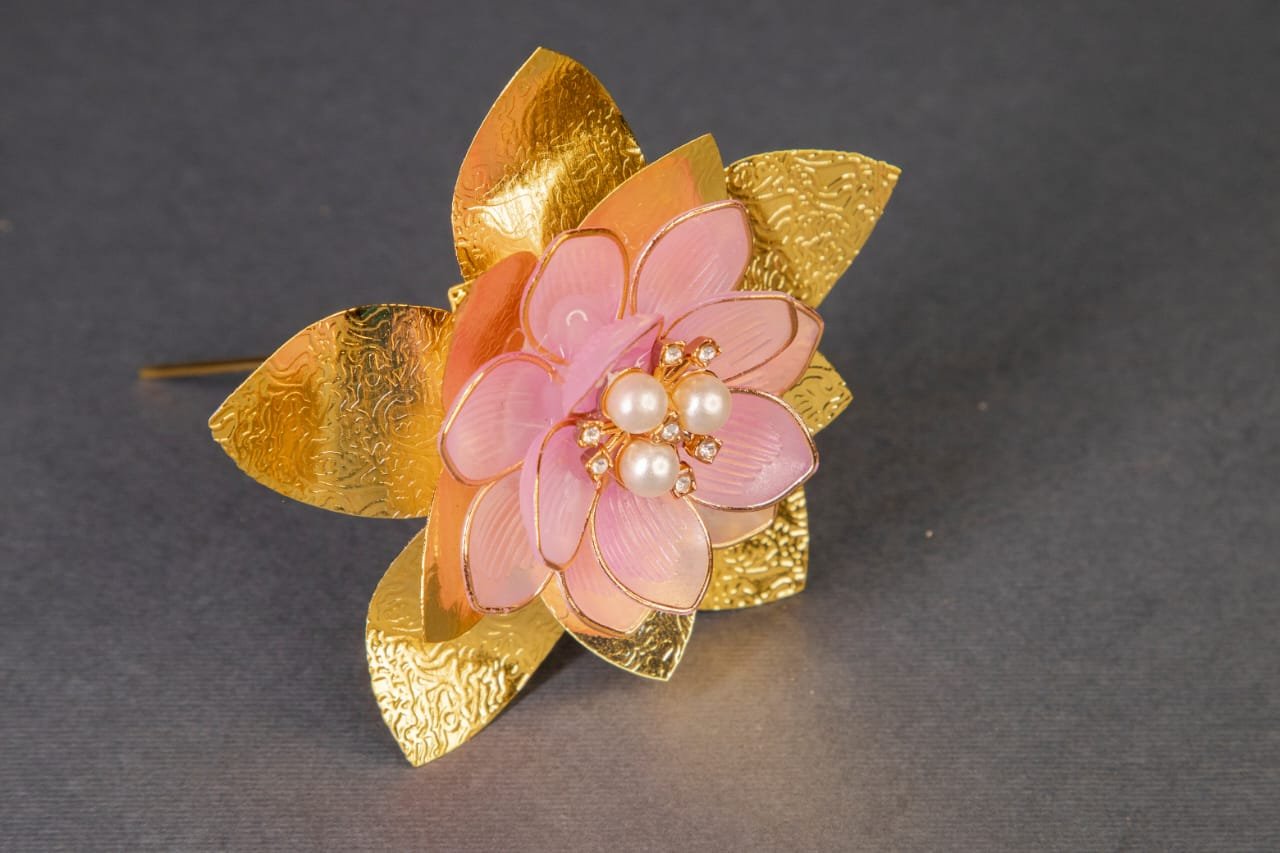 Gold Plated Kamal Phool - Pink