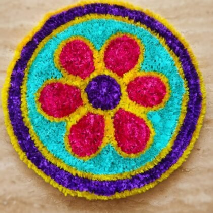 Woolen mat rangoli in circle 12 X 12 Inch