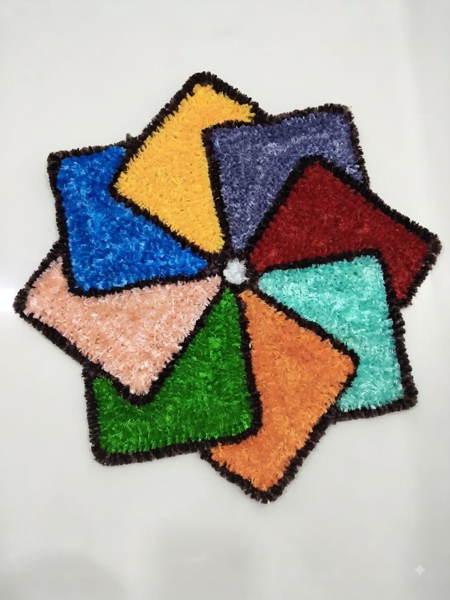 Woolen mat rangoli 17 X 17 Inch