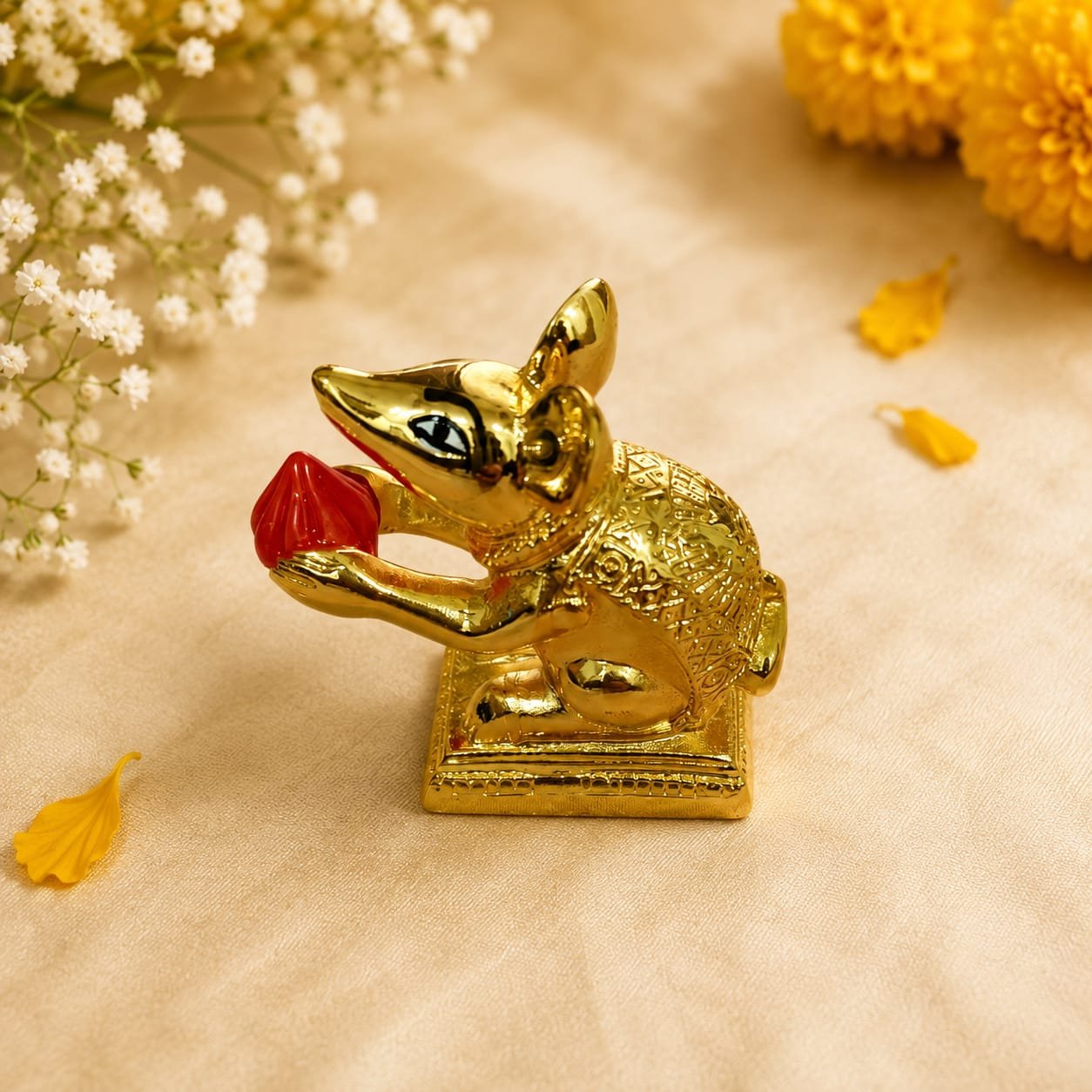 Gold Plated Light Gold Mushak 1.5 Inch - Image 2