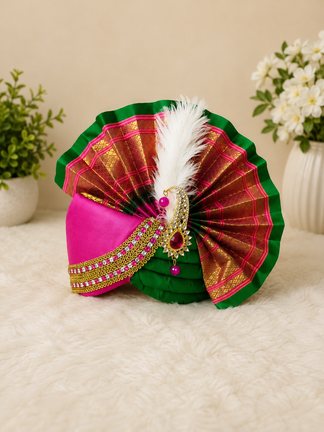 Adjustable Ganpati pheta for 1ft to 1.5ft ganpati idol