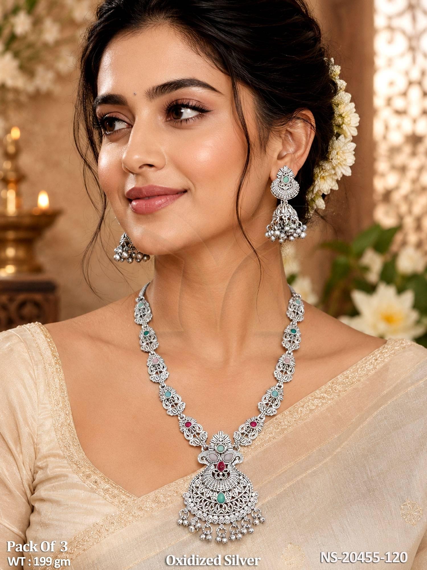 Fancy Multicolor Oxidized Long Necklace Collection