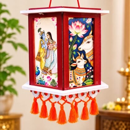 Shree Krishna Wooden Foldable Aakash Kandil