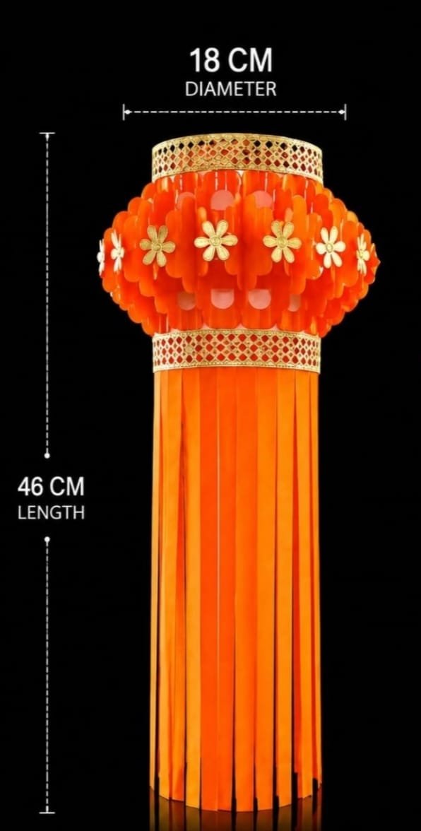 Traditional Diwali Lantern Small Orange Karanji