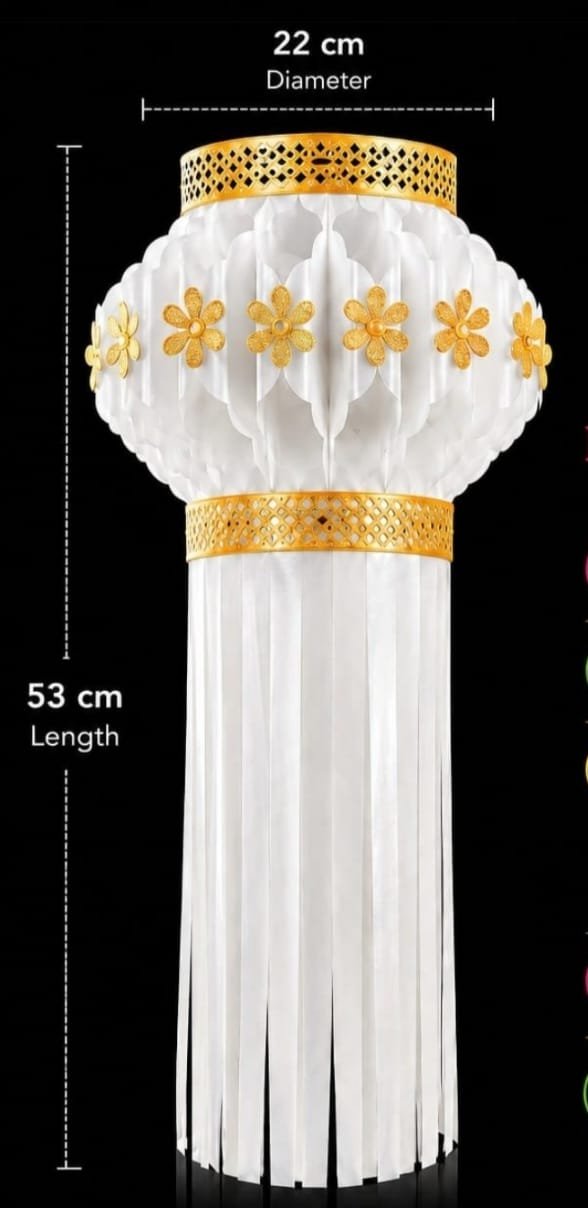 Traditional MID Pearl Karanji White Lantern