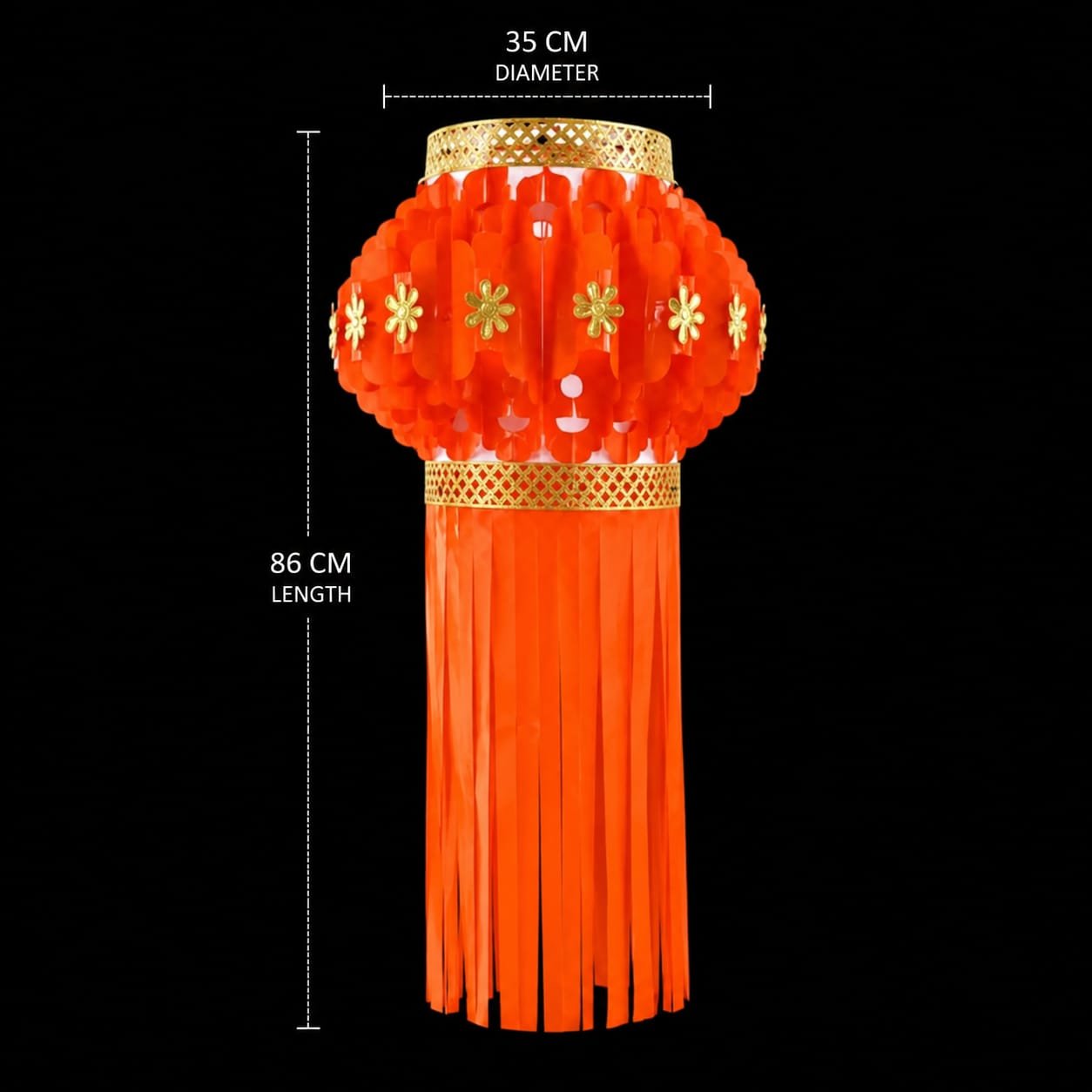 Traditional Jumbo Orange Karanji Lantern
