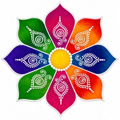 Readymade Multicolour Big Rangoli 16Inches