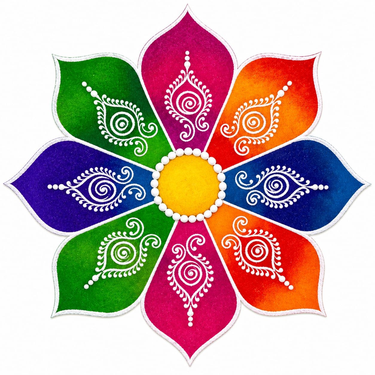 Readymade Multicolour Big Rangoli 16Inches