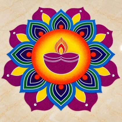 Readymade Rangoli Diya mandala 20*20 Inches