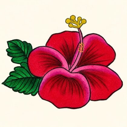 Readymade Realistic Hibiscus Rangoli 75.5*5 Inches