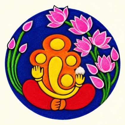 Readymade Ganesh Rangoli 8*7 Inches