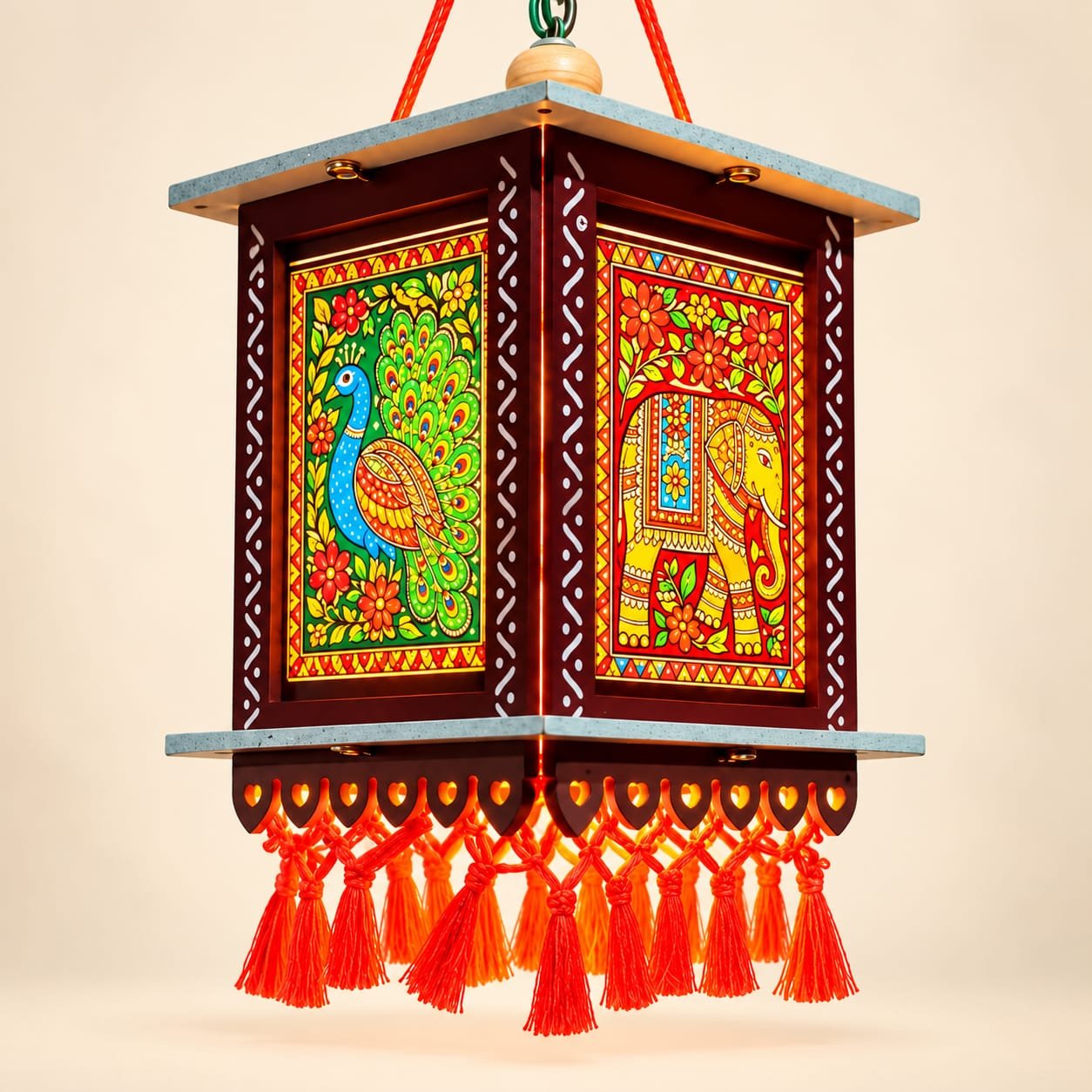 Indian Folk Art MDF Kandil 9Inch